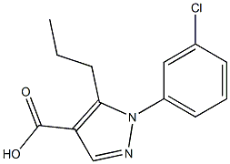 1-(3-chlorophenyl)-5-propyl-1H-pyrazole-4-carboxylic acid Struktur