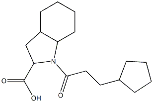 1-(3-cyclopentylpropanoyl)octahydro-1H-indole-2-carboxylic acid Struktur