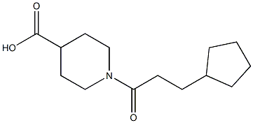 1-(3-cyclopentylpropanoyl)piperidine-4-carboxylic acid Struktur