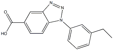 1-(3-ethylphenyl)-1H-1,2,3-benzotriazole-5-carboxylic acid Struktur