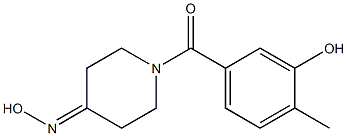 1-(3-hydroxy-4-methylbenzoyl)piperidin-4-one oxime Struktur