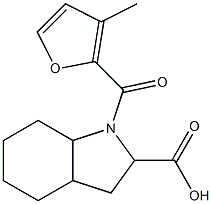 1-(3-methyl-2-furoyl)octahydro-1H-indole-2-carboxylic acid Struktur