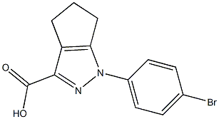 1-(4-bromophenyl)-1,4,5,6-tetrahydrocyclopenta[c]pyrazole-3-carboxylic acid Struktur