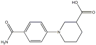 1-(4-carbamoylphenyl)piperidine-3-carboxylic acid Struktur