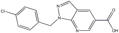 1-(4-chlorobenzyl)-1H-pyrazolo[3,4-b]pyridine-5-carboxylic acid Struktur