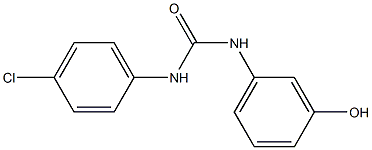 1-(4-chlorophenyl)-3-(3-hydroxyphenyl)urea Struktur