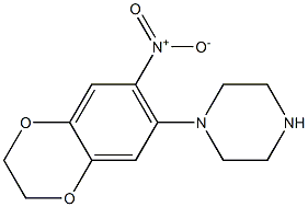 1-(7-nitro-2,3-dihydro-1,4-benzodioxin-6-yl)piperazine Struktur