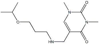 1,3-dimethyl-5-({[3-(propan-2-yloxy)propyl]amino}methyl)-1,2,3,4-tetrahydropyrimidine-2,4-dione Struktur