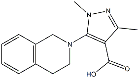 1,3-dimethyl-5-(1,2,3,4-tetrahydroisoquinolin-2-yl)-1H-pyrazole-4-carboxylic acid Struktur