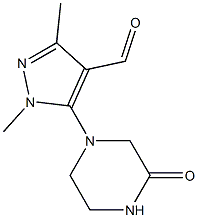 1,3-dimethyl-5-(3-oxopiperazin-1-yl)-1H-pyrazole-4-carbaldehyde Struktur