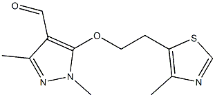 1,3-dimethyl-5-[2-(4-methyl-1,3-thiazol-5-yl)ethoxy]-1H-pyrazole-4-carbaldehyde Struktur