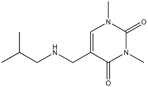 1,3-dimethyl-5-{[(2-methylpropyl)amino]methyl}-1,2,3,4-tetrahydropyrimidine-2,4-dione Struktur