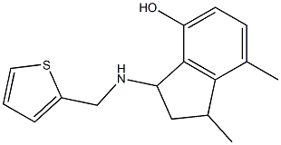 1,7-dimethyl-3-[(thiophen-2-ylmethyl)amino]-2,3-dihydro-1H-inden-4-ol Struktur