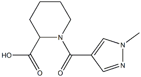 1-[(1-methyl-1H-pyrazol-4-yl)carbonyl]piperidine-2-carboxylic acid Struktur