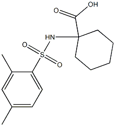 1-[(2,4-dimethylbenzene)sulfonamido]cyclohexane-1-carboxylic acid Struktur