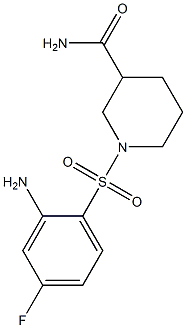 1-[(2-amino-4-fluorobenzene)sulfonyl]piperidine-3-carboxamide Struktur