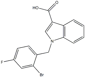 1-[(2-bromo-4-fluorophenyl)methyl]-1H-indole-3-carboxylic acid Struktur