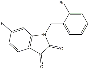 1-[(2-bromophenyl)methyl]-6-fluoro-2,3-dihydro-1H-indole-2,3-dione Struktur