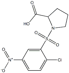 1-[(2-chloro-5-nitrobenzene)sulfonyl]pyrrolidine-2-carboxylic acid Struktur