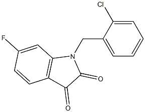 1-[(2-chlorophenyl)methyl]-6-fluoro-2,3-dihydro-1H-indole-2,3-dione Struktur