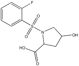 1-[(2-fluorophenyl)sulfonyl]-4-hydroxypyrrolidine-2-carboxylic acid Struktur