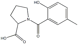 1-[(2-hydroxy-5-methylphenyl)carbonyl]pyrrolidine-2-carboxylic acid Struktur