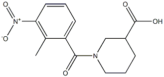 1-[(2-methyl-3-nitrophenyl)carbonyl]piperidine-3-carboxylic acid Struktur