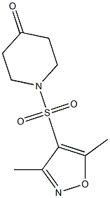 1-[(3,5-dimethyl-1,2-oxazole-4-)sulfonyl]piperidin-4-one Struktur