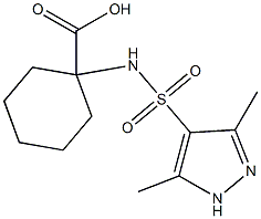 1-[(3,5-dimethyl-1H-pyrazole-4-)sulfonamido]cyclohexane-1-carboxylic acid Struktur