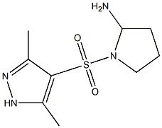 1-[(3,5-dimethyl-1H-pyrazole-4-)sulfonyl]pyrrolidin-2-amine Struktur