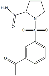 1-[(3-acetylbenzene)sulfonyl]pyrrolidine-2-carboxamide Struktur