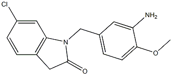 1-[(3-amino-4-methoxyphenyl)methyl]-6-chloro-2,3-dihydro-1H-indol-2-one Struktur