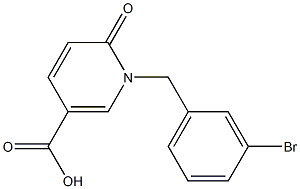 1-[(3-bromophenyl)methyl]-6-oxo-1,6-dihydropyridine-3-carboxylic acid Struktur