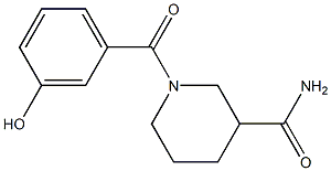 1-[(3-hydroxyphenyl)carbonyl]piperidine-3-carboxamide Struktur