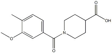 1-[(3-methoxy-4-methylphenyl)carbonyl]piperidine-4-carboxylic acid Struktur