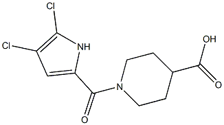 1-[(4,5-dichloro-1H-pyrrol-2-yl)carbonyl]piperidine-4-carboxylic acid Struktur