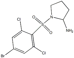 1-[(4-bromo-2,6-dichlorobenzene)sulfonyl]pyrrolidin-2-amine Struktur