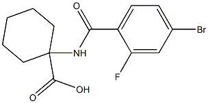 1-[(4-bromo-2-fluorobenzoyl)amino]cyclohexanecarboxylic acid Struktur