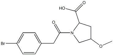 1-[(4-bromophenyl)acetyl]-4-methoxypyrrolidine-2-carboxylic acid Struktur