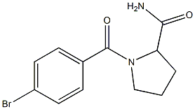 1-[(4-bromophenyl)carbonyl]pyrrolidine-2-carboxamide Struktur