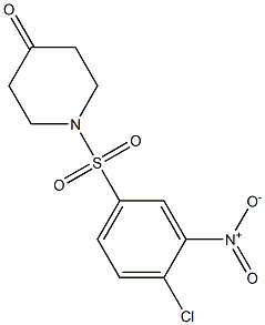 1-[(4-chloro-3-nitrobenzene)sulfonyl]piperidin-4-one Struktur