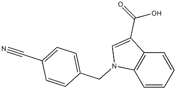 1-[(4-cyanophenyl)methyl]-1H-indole-3-carboxylic acid Struktur