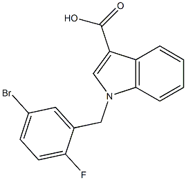 1-[(5-bromo-2-fluorophenyl)methyl]-1H-indole-3-carboxylic acid Struktur