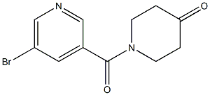 1-[(5-bromopyridin-3-yl)carbonyl]piperidin-4-one Struktur