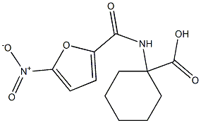 1-[(5-nitro-2-furoyl)amino]cyclohexanecarboxylic acid Struktur