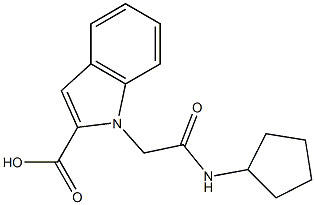 1-[(cyclopentylcarbamoyl)methyl]-1H-indole-2-carboxylic acid Struktur