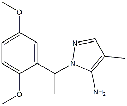 1-[1-(2,5-dimethoxyphenyl)ethyl]-4-methyl-1H-pyrazol-5-amine Struktur