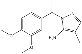 1-[1-(3,4-dimethoxyphenyl)ethyl]-4-methyl-1H-pyrazol-5-amine Struktur