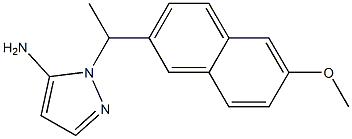 1-[1-(6-methoxy-2-naphthyl)ethyl]-1H-pyrazol-5-amine Struktur