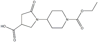 1-[1-(ethoxycarbonyl)piperidin-4-yl]-5-oxopyrrolidine-3-carboxylic acid Struktur